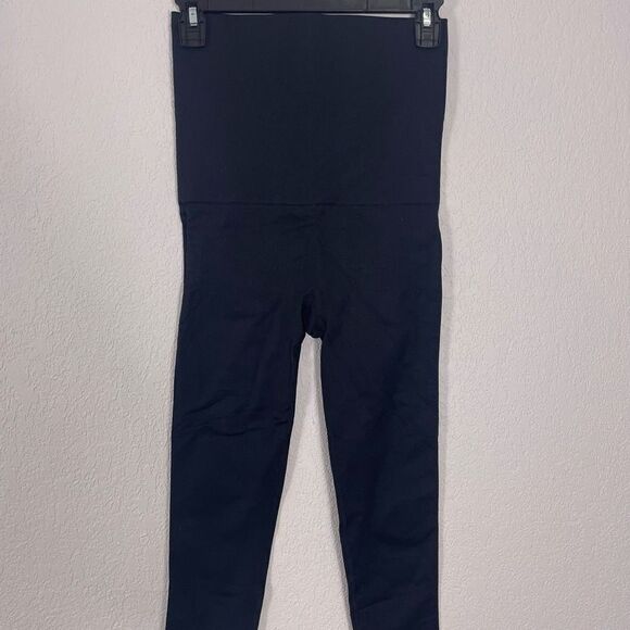 Mother Trucker Belly Bandit Black Maternity High Waisted Seamless Leggings - Picture 3 of 5